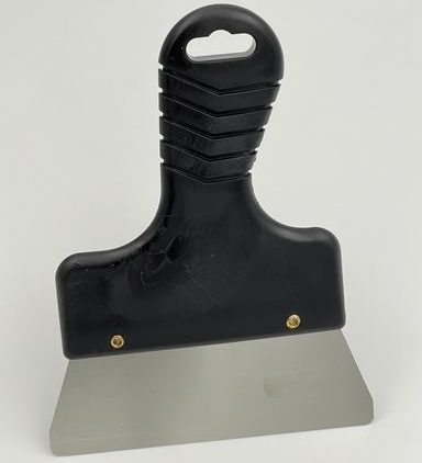 Sandspartel rustfri 15 cm sort comfort plasthåndtag