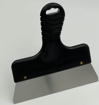 Sandspartel rustfri 20 cm sort comfort plasthåndtag