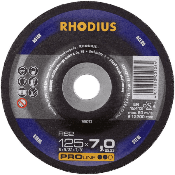 Rhodius PROline Skrubskive RS 2 Ø125 mm 7,0 x 22,23 mm (200213)