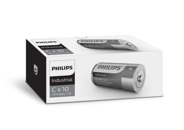 Philips batteri Industrial C 10 pak LR14 pris er pr. pakke