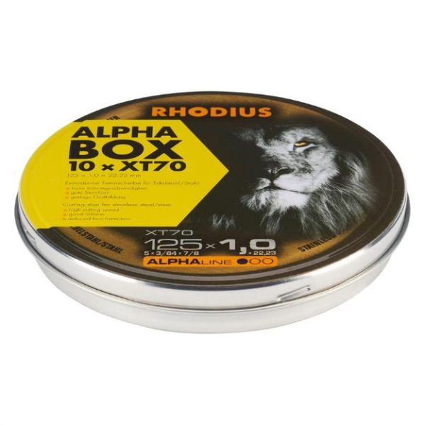 Rhodius Skæreskive XT70 125x1,0 - 10 stk. i metaldåse