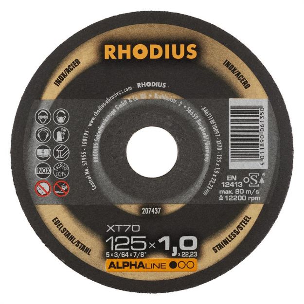 Rhodius Skæreskive XT70 125x1,0 - 10 stk. i metaldåse - Billede 2