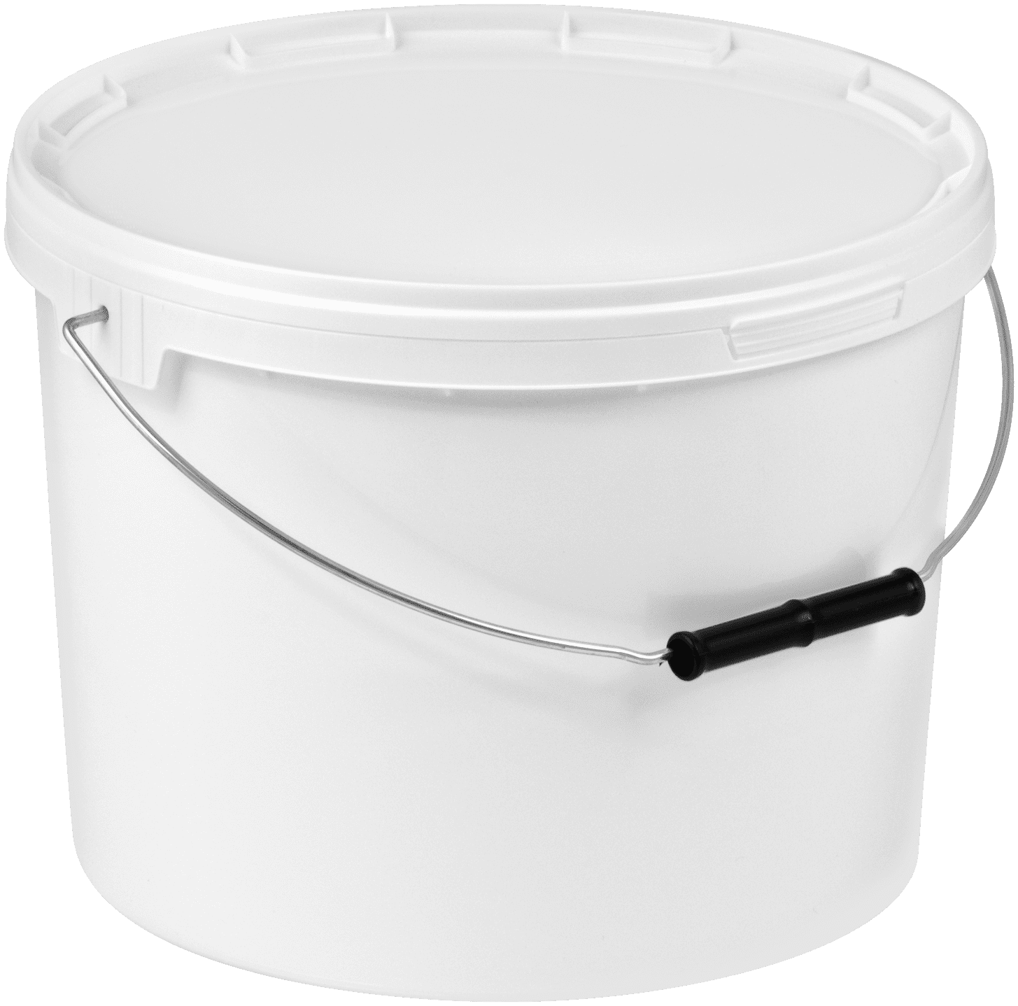Plastspand hvid med metalhåndtag uden låg