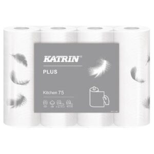 Køkkenrulle Katrin Plus hvid 21m 76 ark 2 lag.