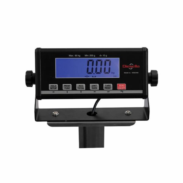 Gulvvægt 60 kg / inddeling 10 g med LCD display og 550x420 mm vejeplade - Billede 2