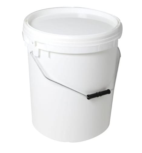 Plastspand hvid med metalhåndtag uden låg - Billede 2