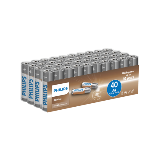 Phillips Alkaline AA batteri pk. a 40stk