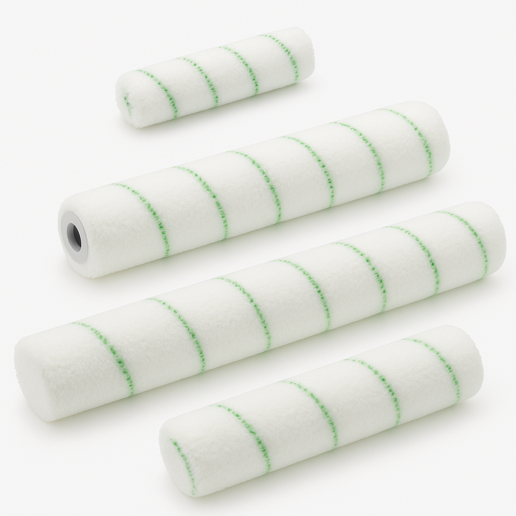 Microfibervalse hvid/grøn 100-250-400-500 mm / 9 mm luv