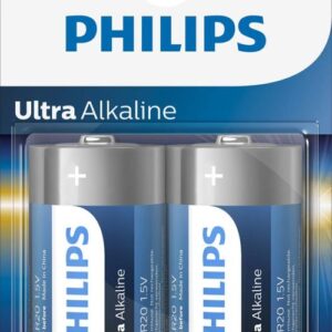 Philips batteri Ultra Alkaline D 2-blister LR20E2B pris er pr. pakke m 2 stk.