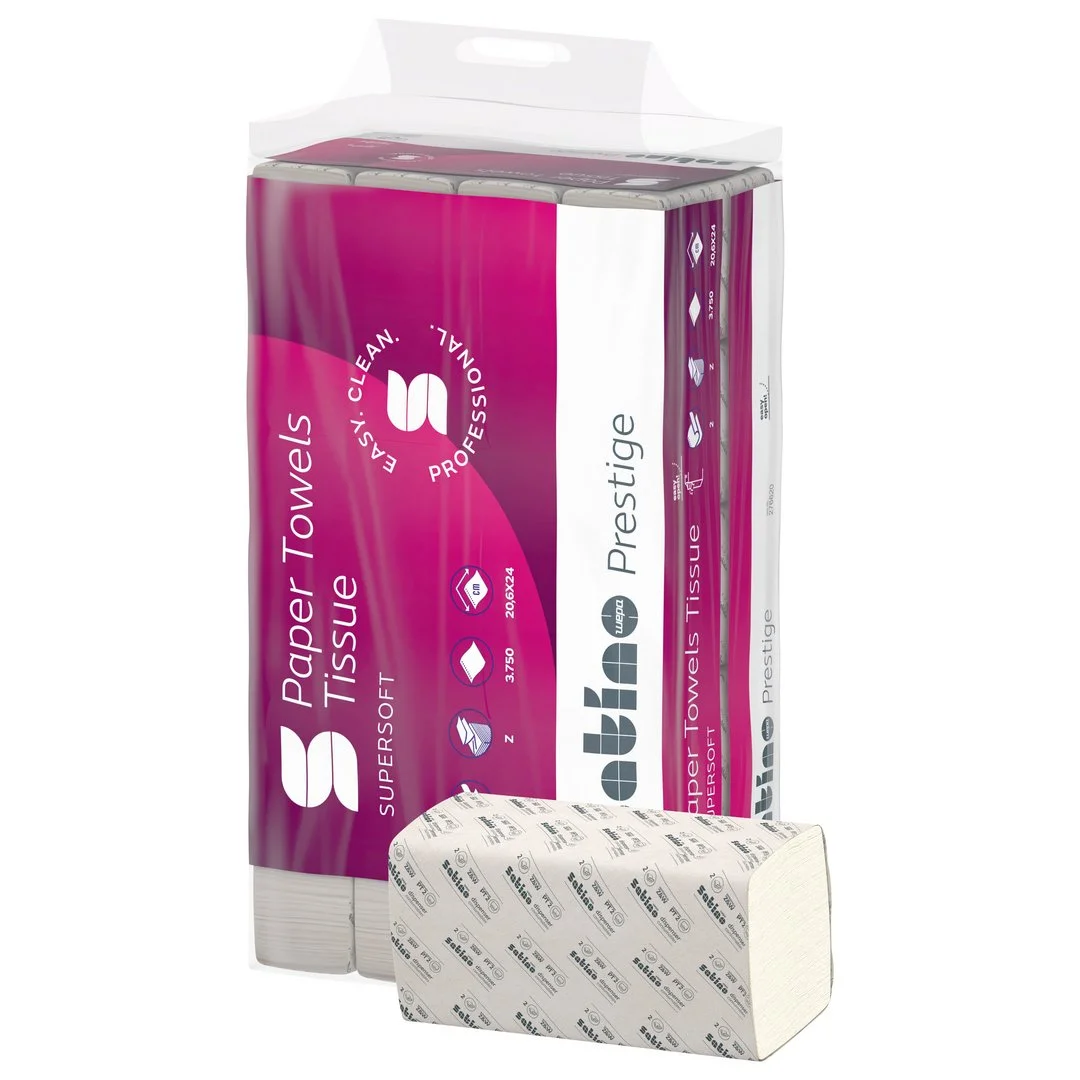 Satino Nonstop Nyfiber Servietter 2-Lags 3750 stk 20,6x24 cm
