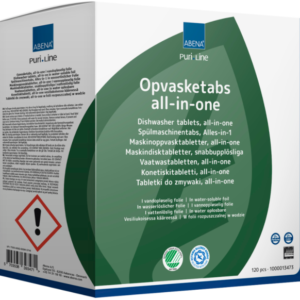Opvasketabs Puri-Line, all-in-one, vandopløselig folie, uden klor, farve og parfume, 120stk